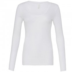 Plain Sheer mini rib long sleeve t-shirt Bella+Canvas 135 GSM